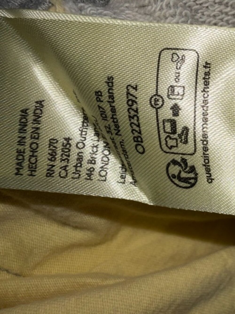 FREE PEOPLE WE THE FREE Small Get Ditsy Hoodie Oversized Mix Media Buttercream - Picture 9 of 11